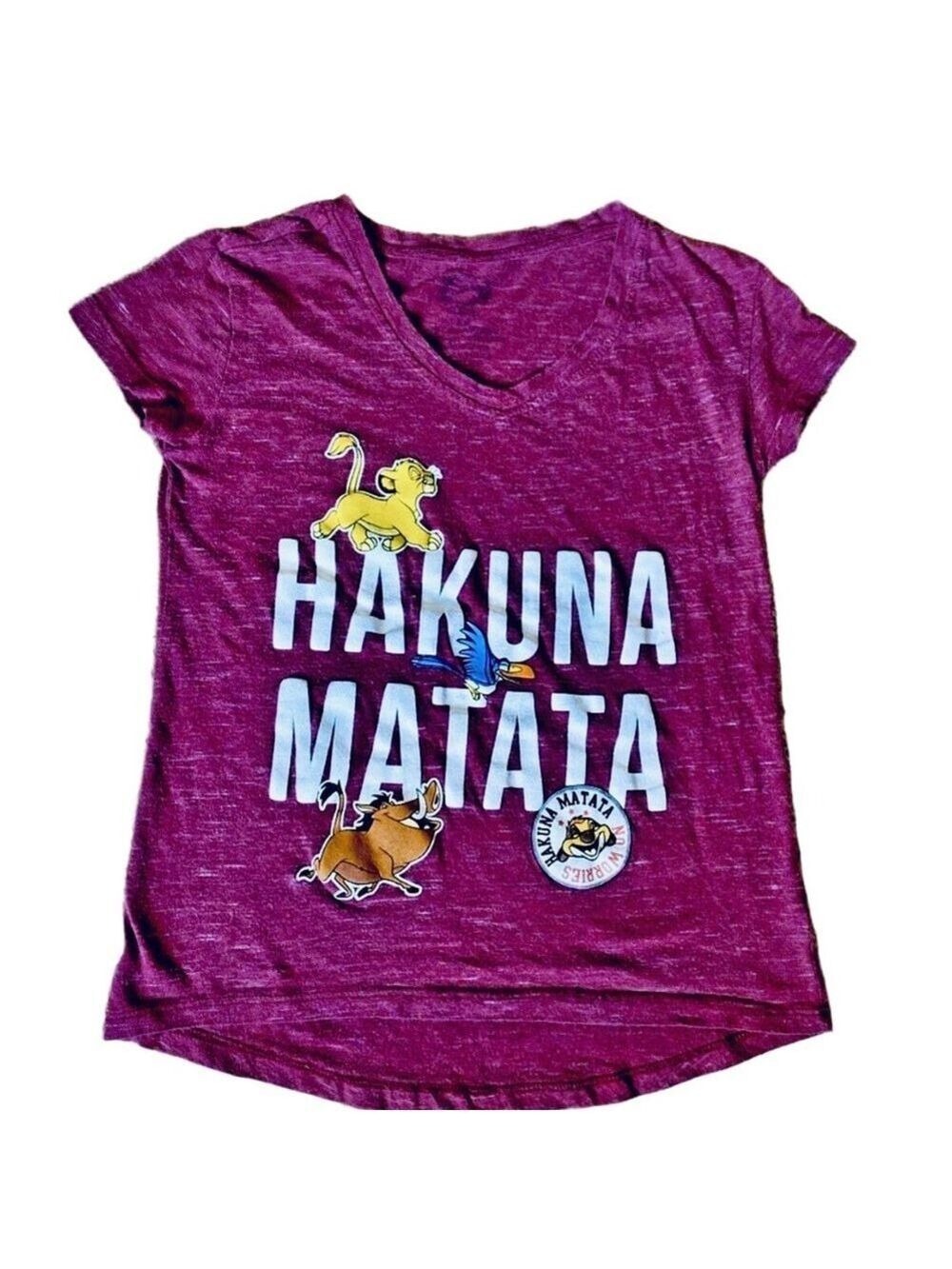 Disney Hakuna Matata Lion King Red Maroon Short Sleeve Tee Small